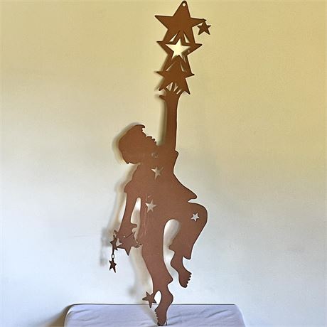 Metal Whimsical Star Boy Garden Hanging Art Piece