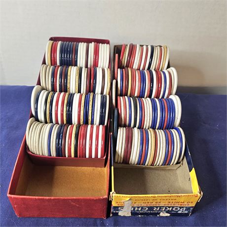 (2) Boxes of Vintage Poker Chips
