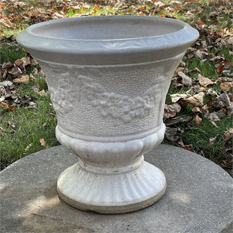 Cement Flower Swag Urn Style Planter