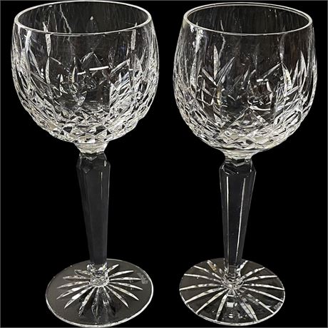 (2) Waterford Crystal Lismore Hock Wine Glasses