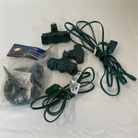 Extension Cords, Adapters, and Floodlight Holder