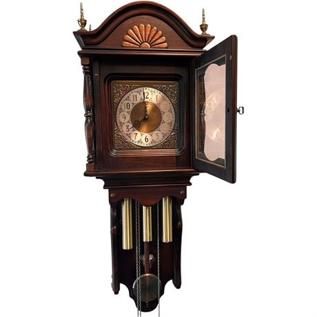 Vtg New England Grandfather Wall Clock