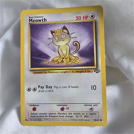 Meowth Pokémon trading card,