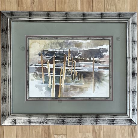Signed RC COLA Watercolor Landscape Framed Print