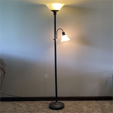 3-Way Floor Torchiere Lamp w/ Reading Light
