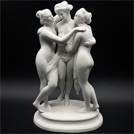 "The Three Graces" Daughters of Zeus Greek Porcelain Sculpture - (Numbered 3283)