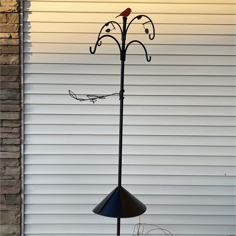 8.5ft Metal Bird Feeding Station Pole w/ Squirrel Baffle