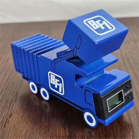 BFI Garbage Truck Vintage Paperweight/Desk Clock Lot 2