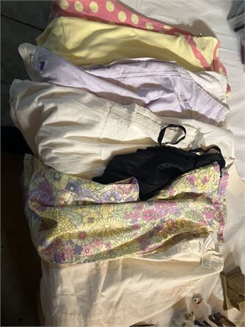Assorted clothing (pj set size plz) (purple pj shirt size large) (white blouse s