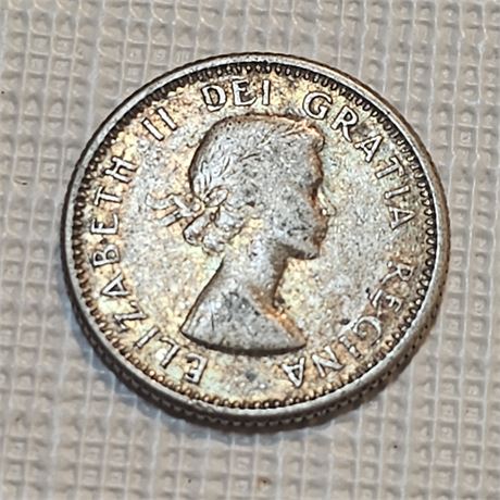 1962 Canadian 10-cent coin,Silver