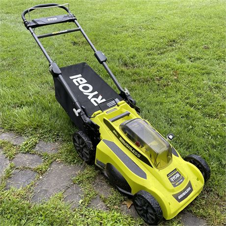 Ryobi 20 in Brushless Cordless Lawn Mower w/ Battery and Battery Charger