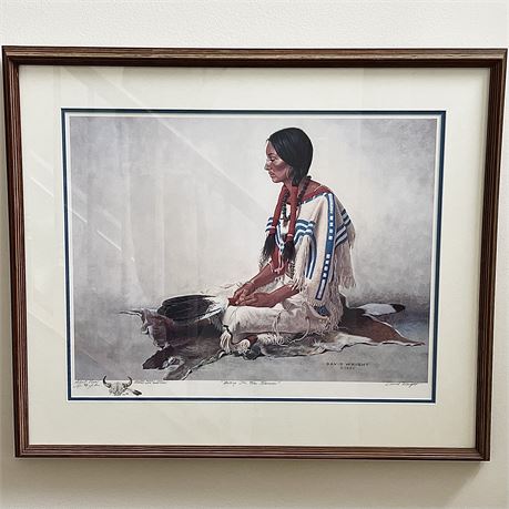 David Wright Unique S/N Artist Proof "Waiting for Her Warrior" Framed Print