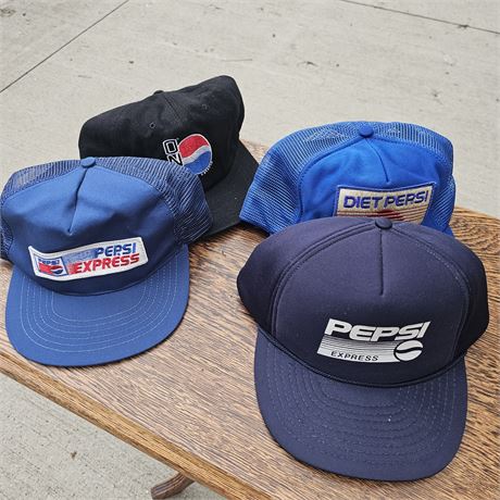 4 VINTAGE PEPSI SNAPBACK TRUCKER HAT