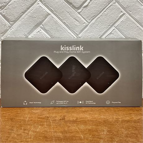 NIB Kisslink Plug and Play Home WiFi System Model NB7532MESH