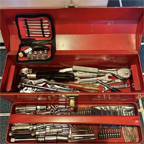 2-Tier Metal Toolbox w/ Small Parts
