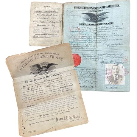 Antique Discharge Certificate & Passport