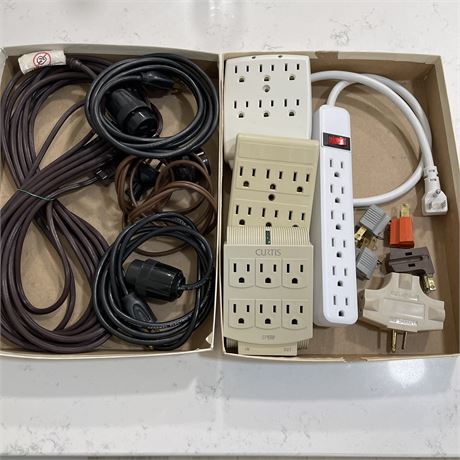 Extension Cords, Multi-outlet Wall Adapters and a Power Strip