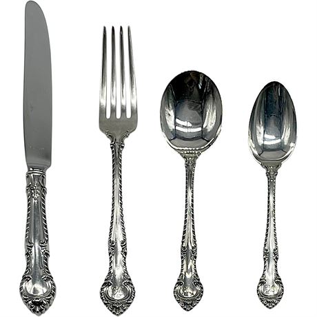 Gorham 925 Sterling Silver “English Gadroon” 4pc Place Setting