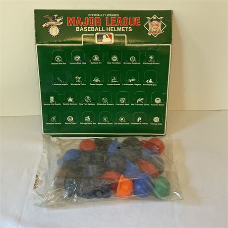 Vtg 26 Officially Licensed MLB Miniature Baseball Helmets - Unopened Bag