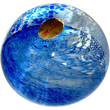 Murano Speckled Art Glass Paperweight