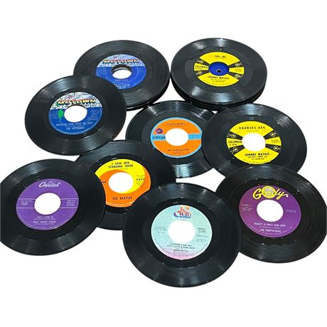 Mix of 45 RPM Vinyls w/ Beatles, Barry White, The Supremes and My Ding-A-Ling
