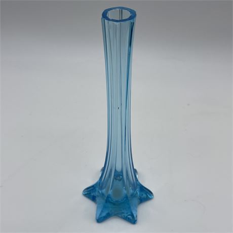 Aqua Blue Bud Glass Vase