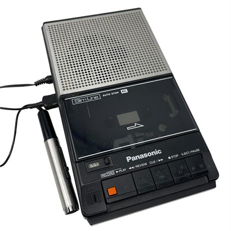 Panasonic Slim Line RQ-2745 Cassette Recorder w/ Mic