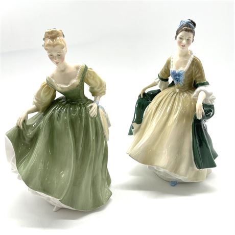 Royal Doulton "Fair Lady" HN2193 and "Elegance" HN2264 Bone China Figurines