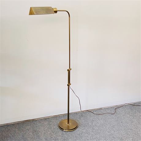 Mid Century Polished Brass Adjustable Floor Lamp