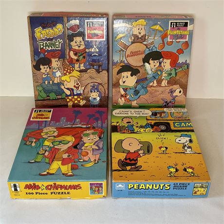 Kids Vintage Puzzles - Peanuts, Alvin & the Chipmunks and Flinstones