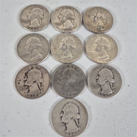 10 Pre 1964 90% Sliver quarters