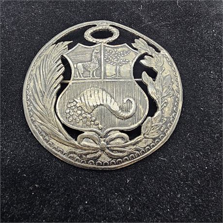 925 Silver, Antique 1900's Peruvian Brooch