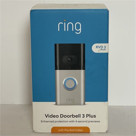NIB Ring Video Doorbell 3 Plus with Pre-Roll Video
