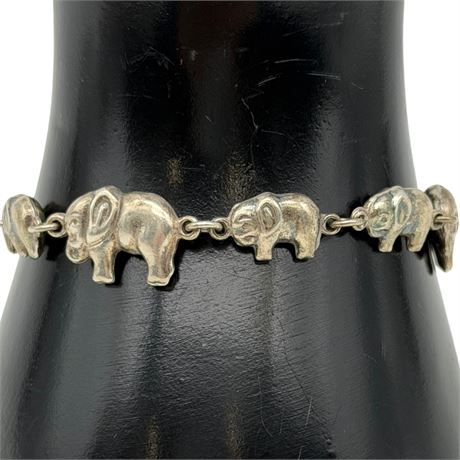 925 Sterling Silver FAS Elephant Link Bracelet
