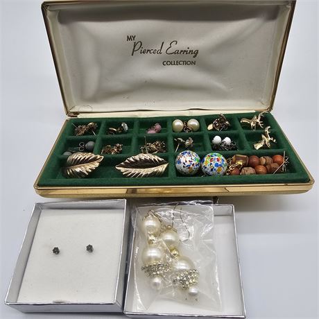 Pierced earring lot with box