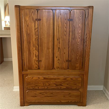 Stanley Furniture Solid Oak Armoire Dresser