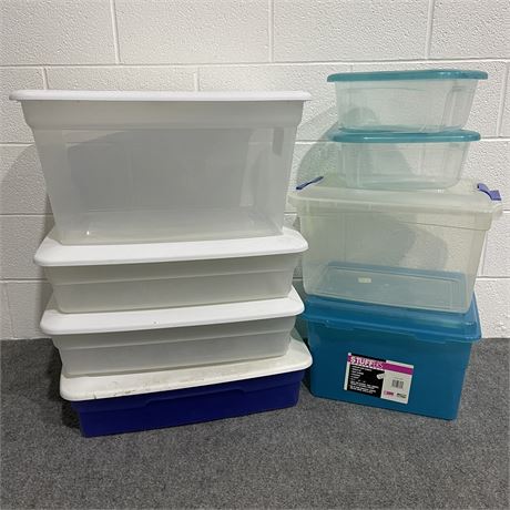 Random Size Storage Bins and Totes with Lids