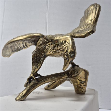 Vintage Solid Brass Eagle Sculpture