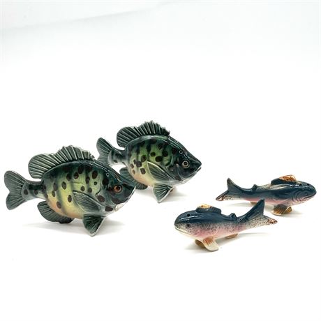 Fish Salt and Pepper Shaker Sets (2 Sets) - Napco and Unmarked