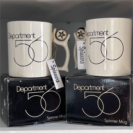 (2) NEW Department 56 "Spinners" Mugs w/ Original Boxes