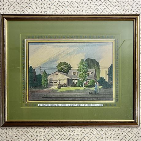 ORIGINAL Local Artist Crayon Art w/ Personalized Paper Boarder