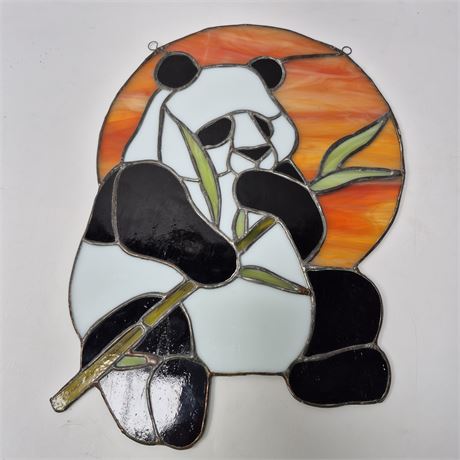Stained Glass Panda Suncatcher
