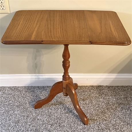 Vintage Drop-Leaf Tripod Side Table