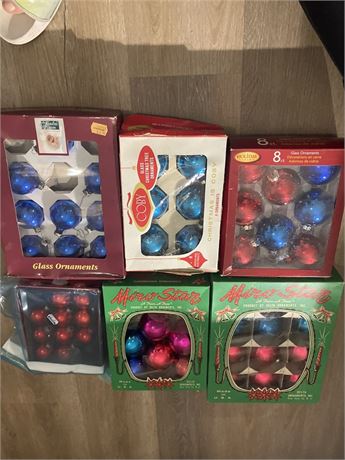 6 boxes assorted multicolor ornaments