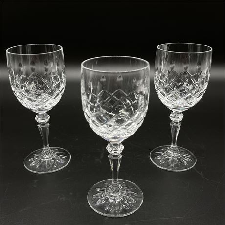 Set of 3 Galway Crystal Wine Goblets