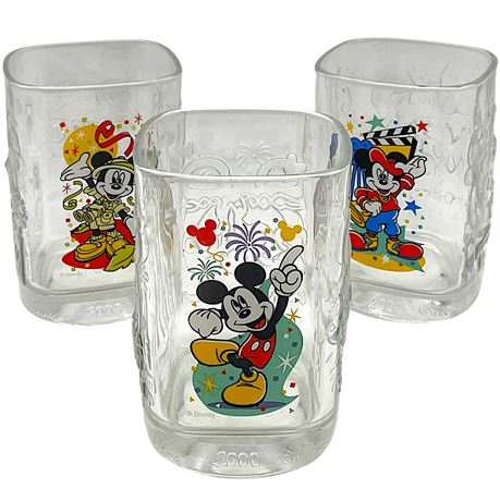 (3) Walt Disney McDonald's Disney World 2000 Commemorative Glasses