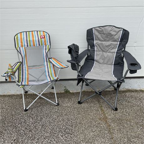 2 Folding Camping Chairs with Carry Bags