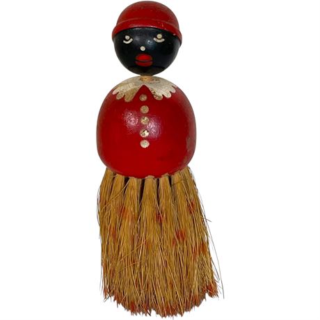 Vintage Black Americana Wooden Mammy Crumb Brush