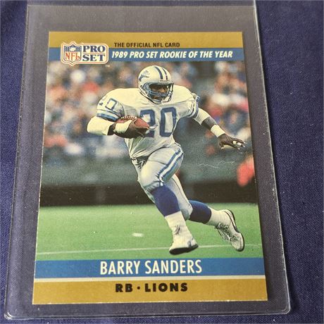 Barry Sanders 1990 *Rookie Card* in Protective Sleeve Lot 1
