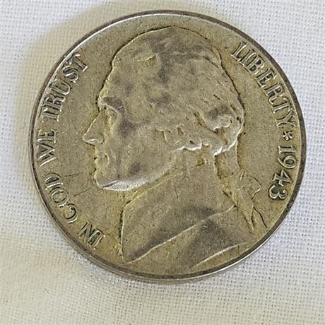 1943 P Jefferson Nickel Silver Jefferson Wartime Silver Alloy Nickel
